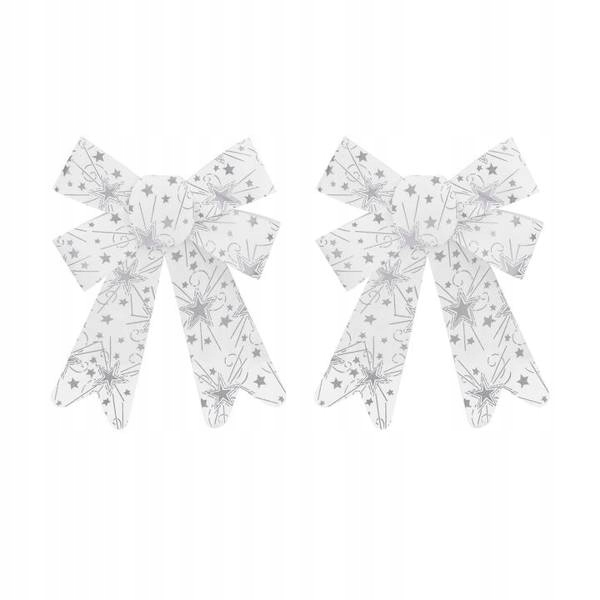 

Kokardki dekoracyjne do prezentów srebrny wzór 2x