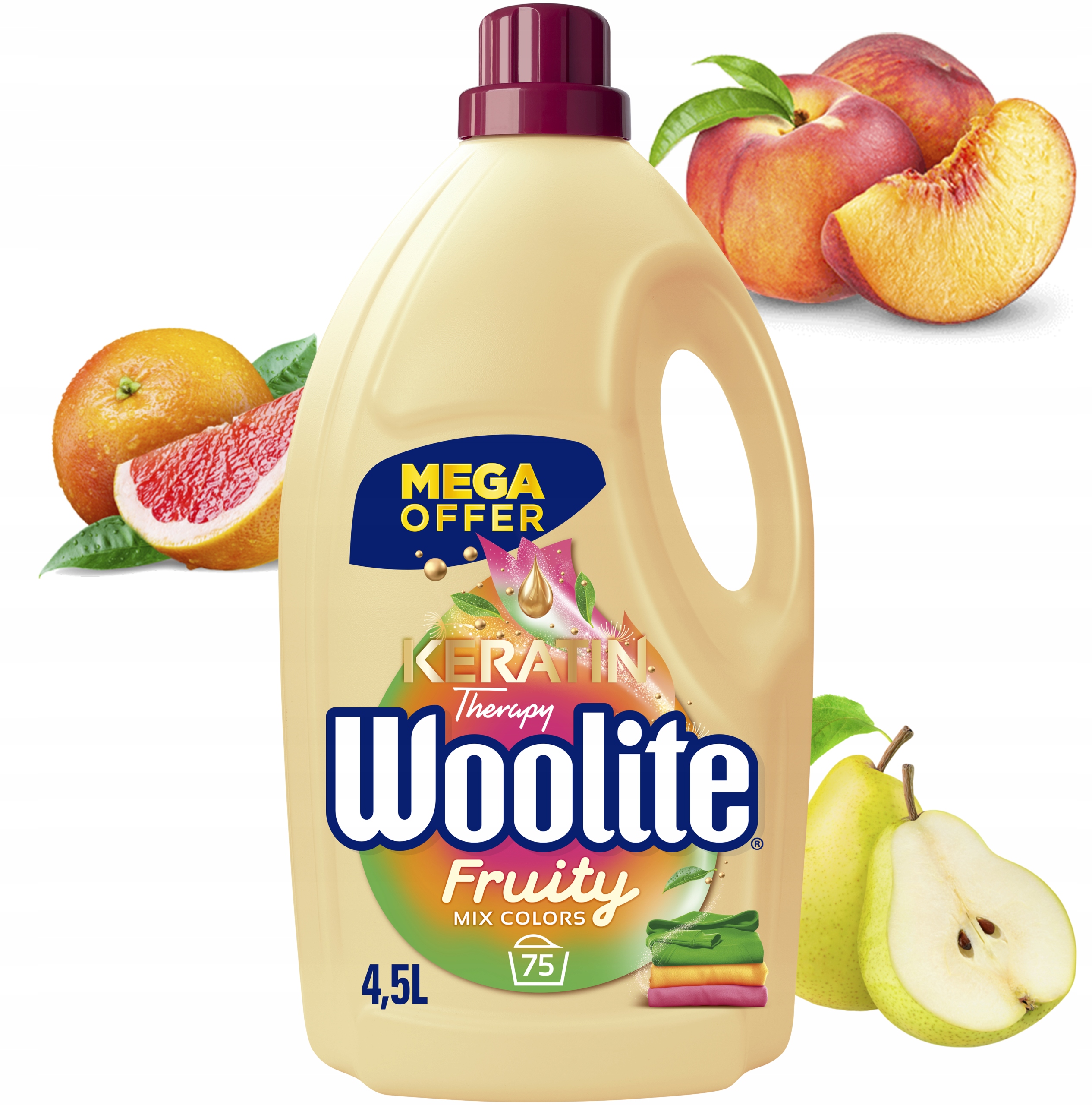 Woolite Tekutý Prací Prostředek S Keratinem Na Barevné Prádlo, Láhev 4,5 L/75 Praní