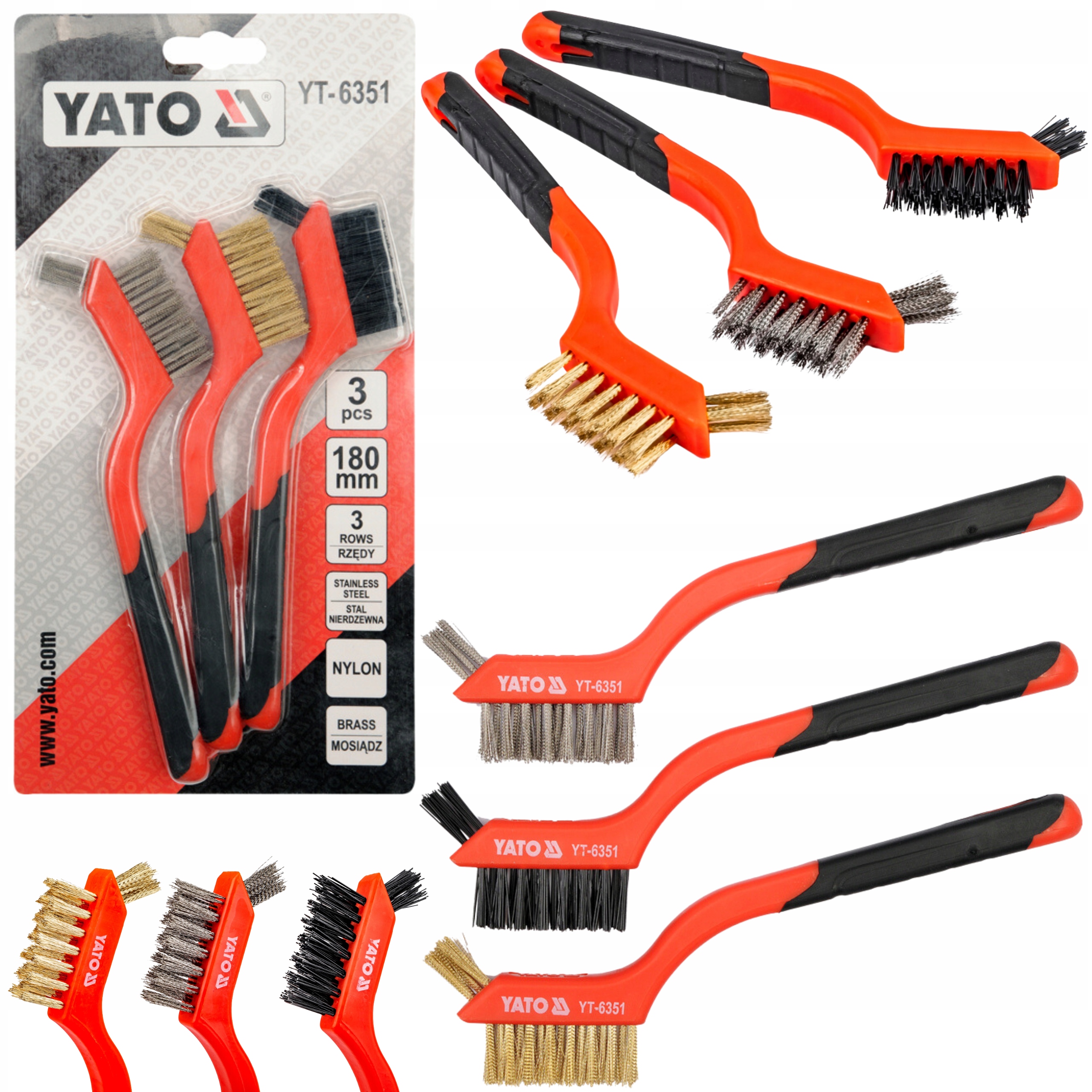 

Yato Zestaw Szczotek Drucianych 3 Sztuki YT-6351