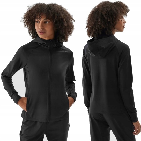 4F Damska Bluza Ocieplana Treningowa Szybkoschnąca z Kapturem TFSWF406 > M
