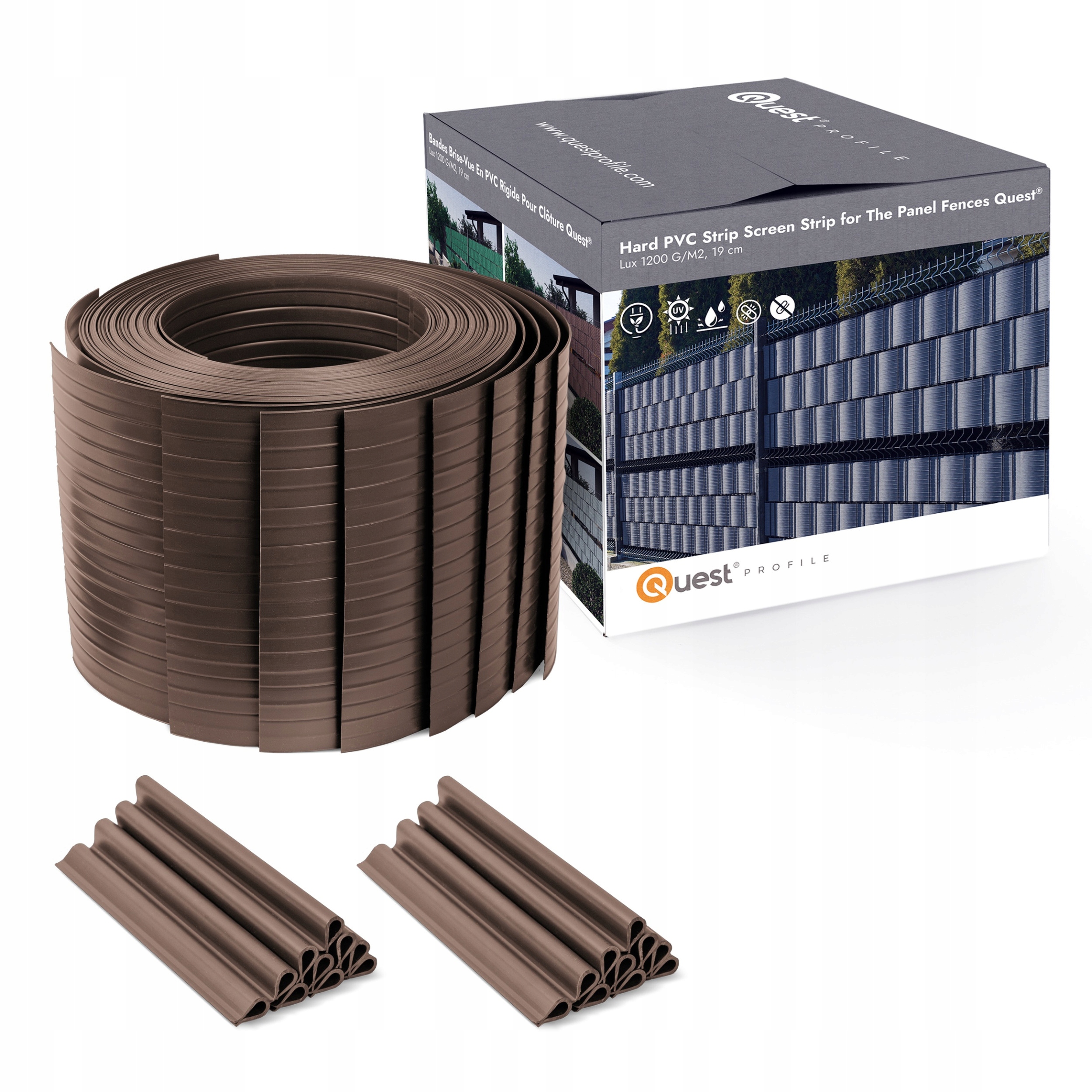 Stínící panelové pásy, 900 g/m2, bronz, 10x2,5 m klipy 20, Na Míru