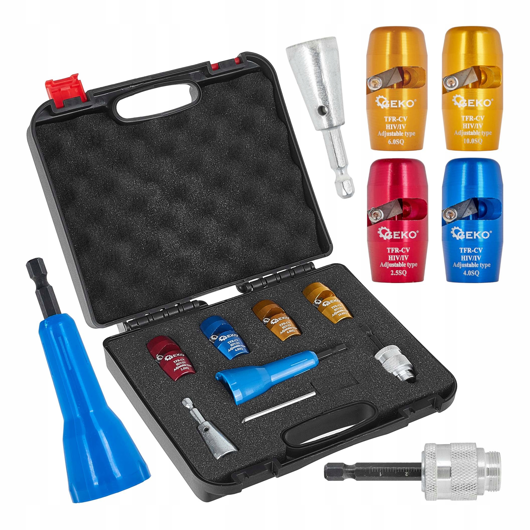 Sada Stahováků Pro Izolaci Kabelů Pro Kroucení Vodičů Na Šroubovák Geko