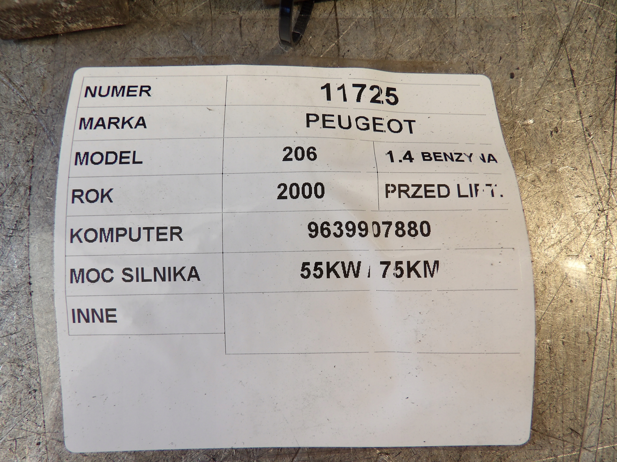 Peugeot 206 computer, control unit 9639907880 IAW1AP.81 16301.794