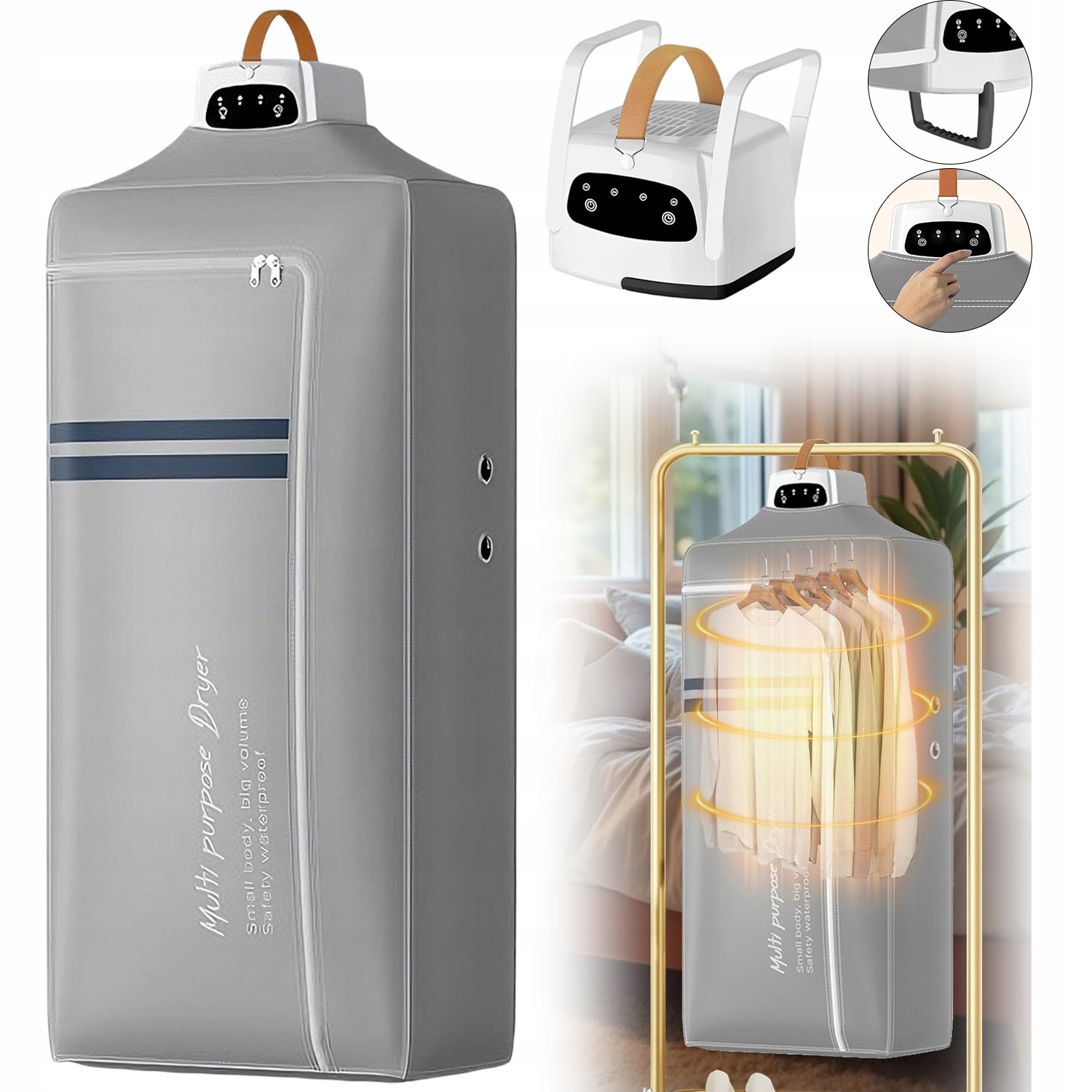 Levně Přenosný Sušák Na Prádlo Sušák Sušák Se 4 Nastaveními Časovače