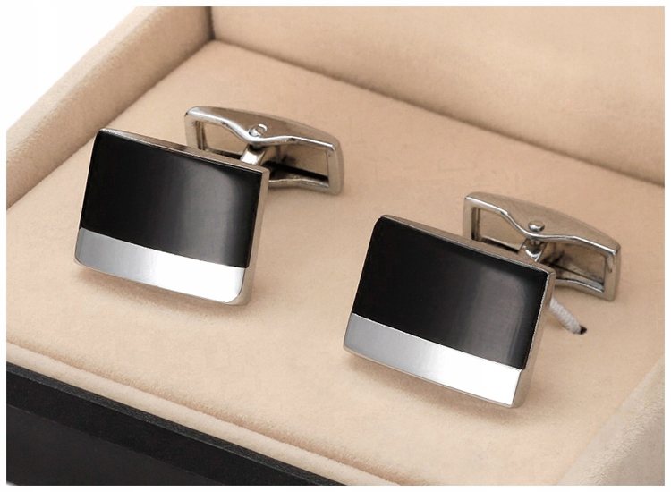 MODNE Spinki Mankietów Koszuli + PUDEŁKO skp15-11