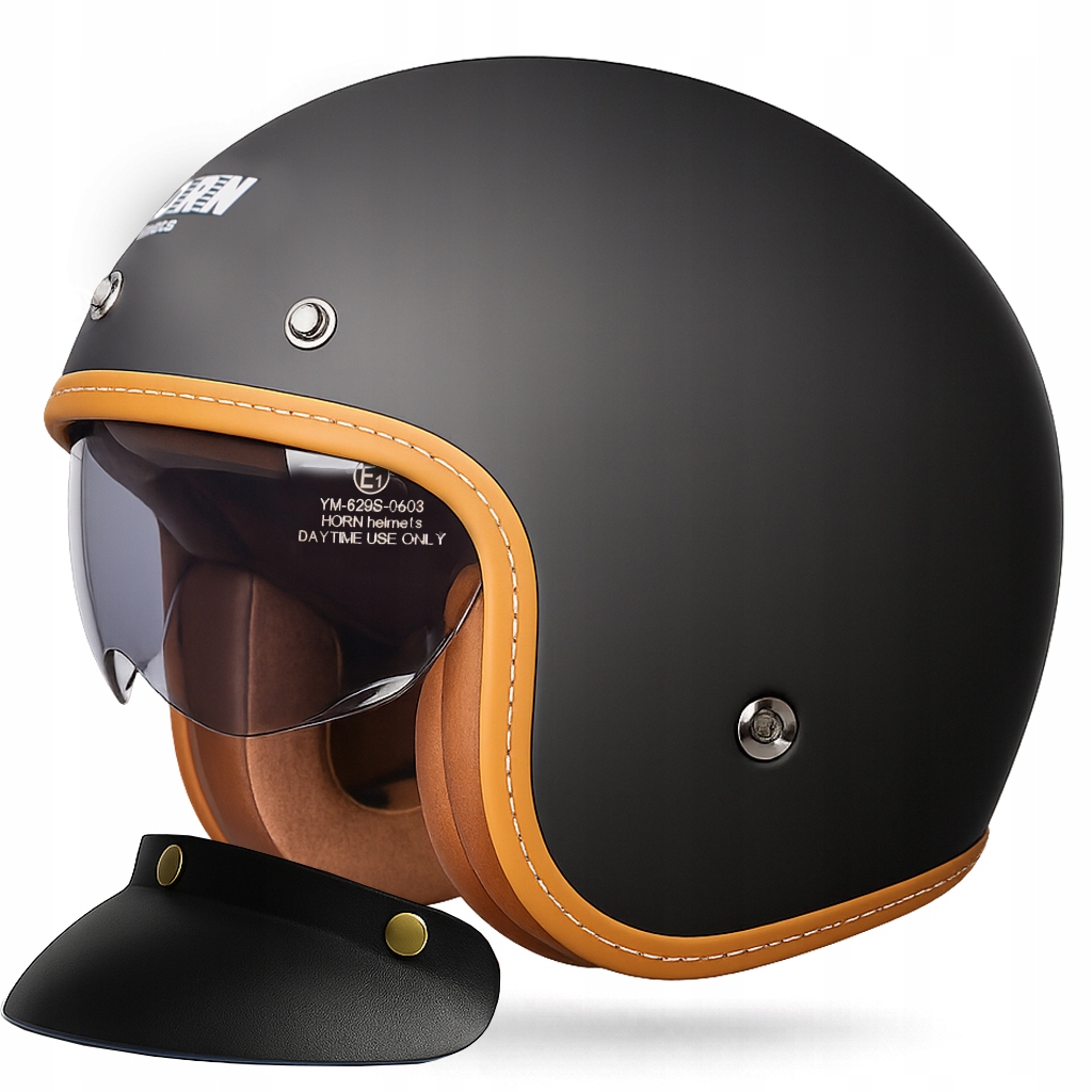 Motocyklová přilba Horn Mat S 55-56 blenda stříška ECE-06 pod interkom