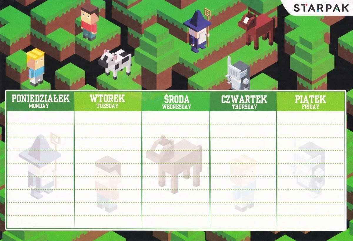 

Plan Lekcji z tabliczką mnożenia Pixel Game