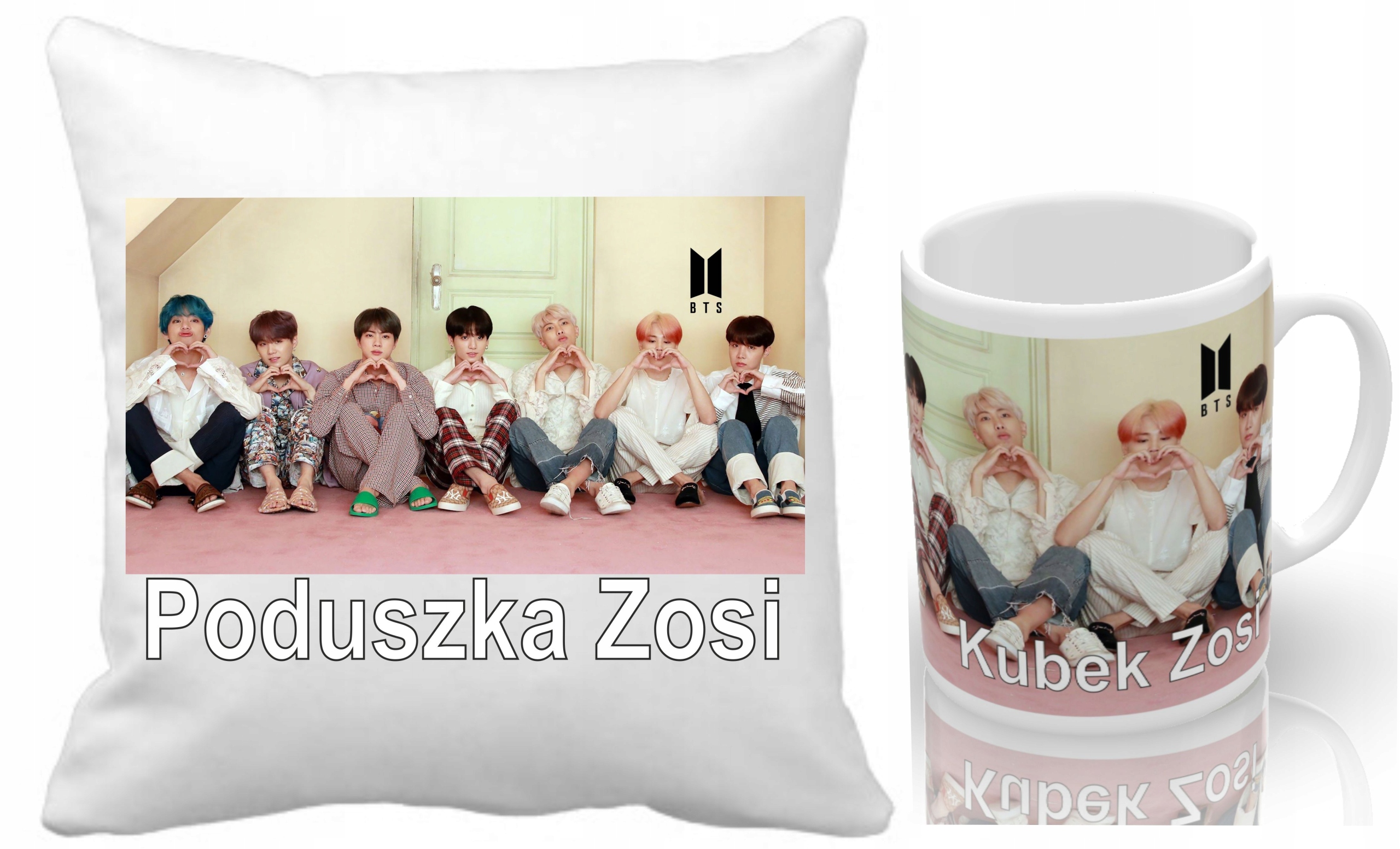 

Bts Boys Zestaw Poduszka+kubek+imię Dużo Wzorów