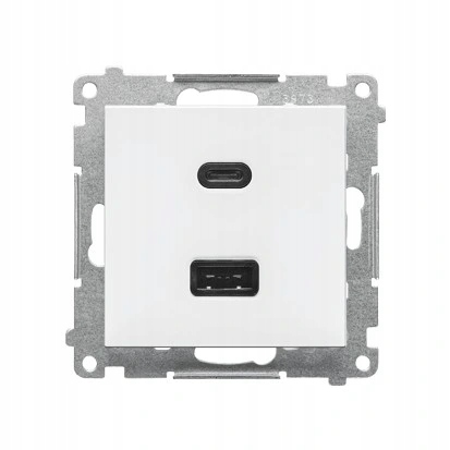 Ładowarka Usb podwójna C+a 30W biała Simon55 TEC2CAQ.01/111