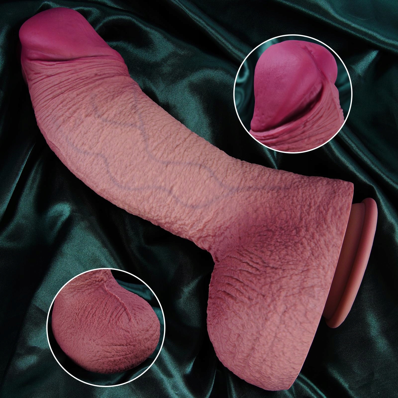 XXL SILIKONOWY DILDO 27 CM REALISTYCZNY Z PRZYSSAWKĄ DLA DOŚWIADCZONYCH — miniatura 6