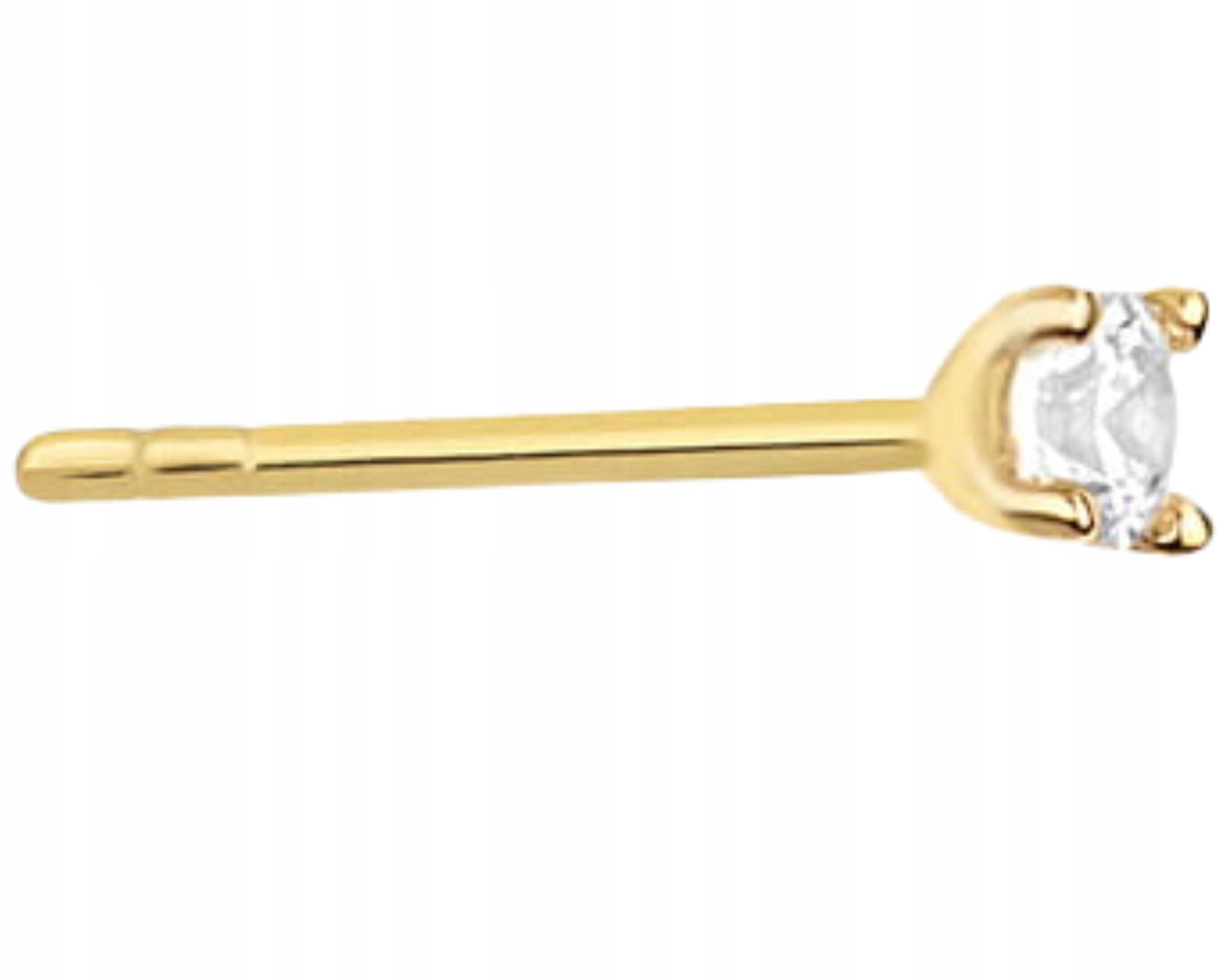 Jemná Zlatá Náušnice 1 Kus S Diamantem A Briliantem Zlato 585 Dárek