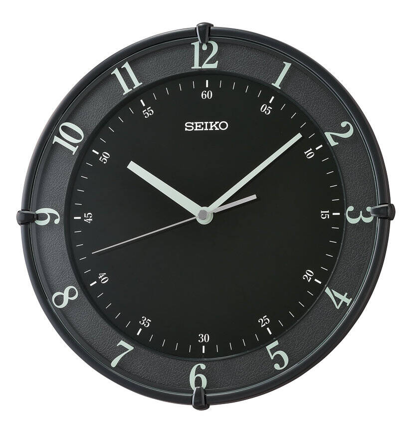 Čierny Čitateľný Dekoračný Tichý Japonský Hodinky Seiko QXA805K 31 cm