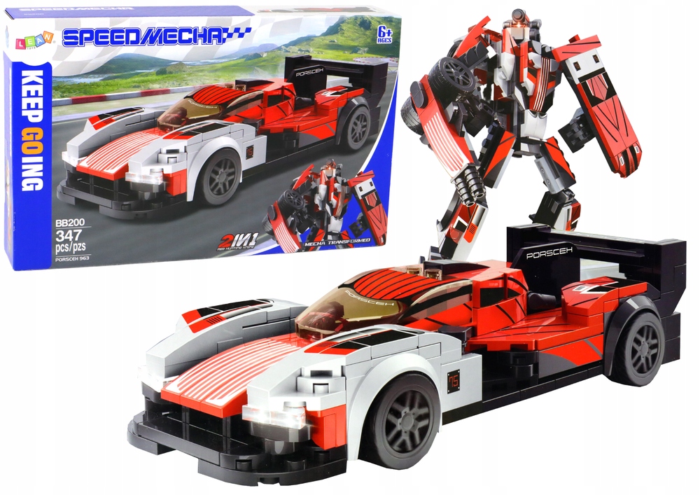 KLOCKI KONSTRUKCYJNE AUTO SPORTOWE & ROBOT MELCRAN 347 ELEM. `TRANSFORMACJA