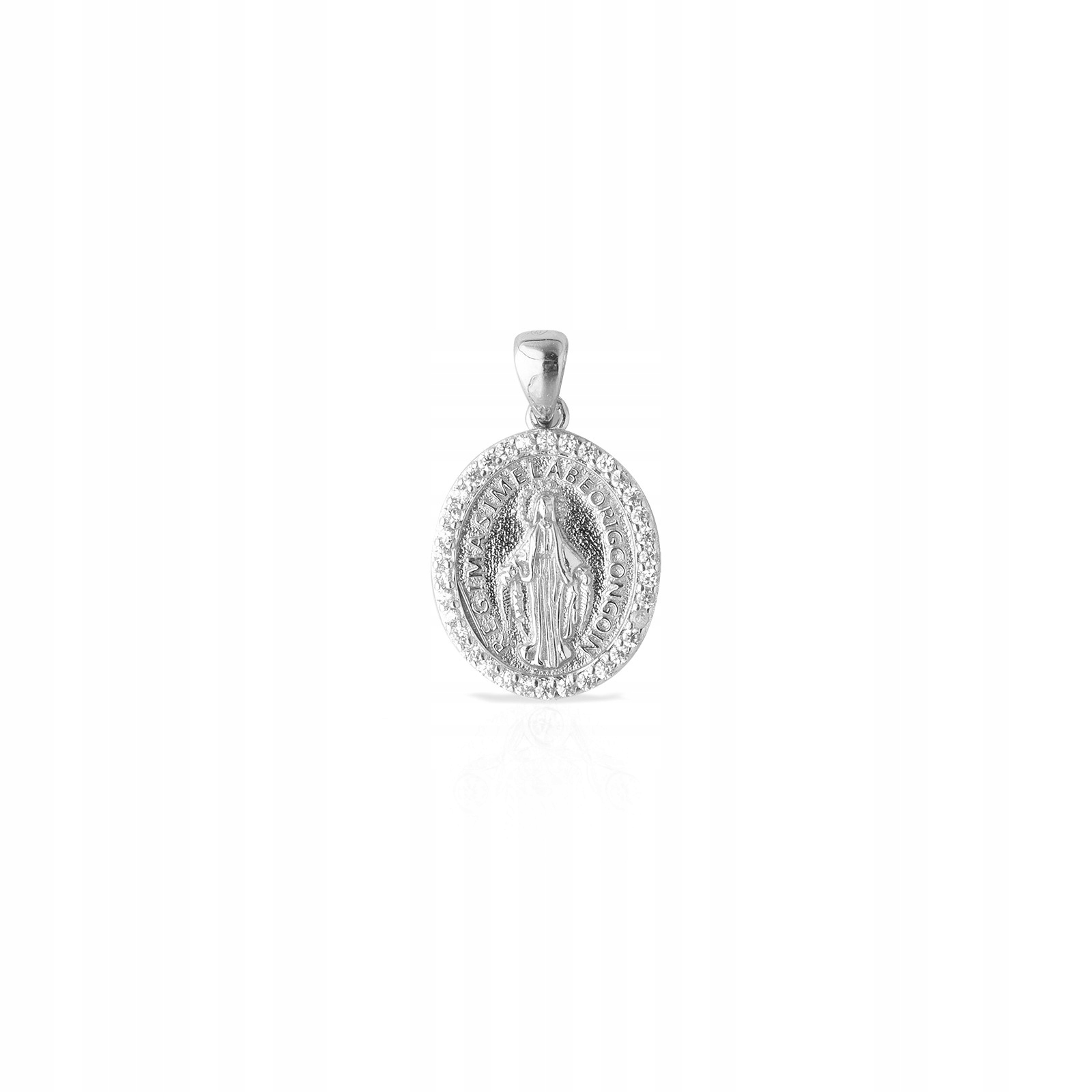 Stříbrný medailonek 925 Matka Boží a zirkony