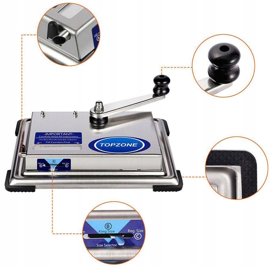 TŁOKOWA MASZYNKA NABIJARKA DO PAPIEROSÓW GILZ 8MM Kolor Odcienie niebieskiego