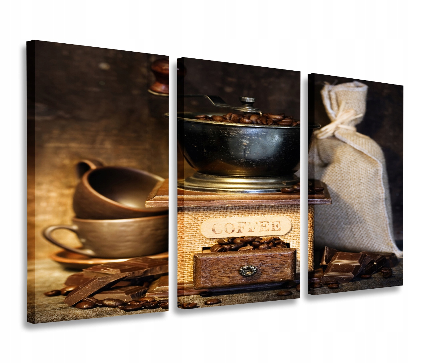 Obraz Káva Kuchyně Mlýnek Obrazy Triptych 165x100
