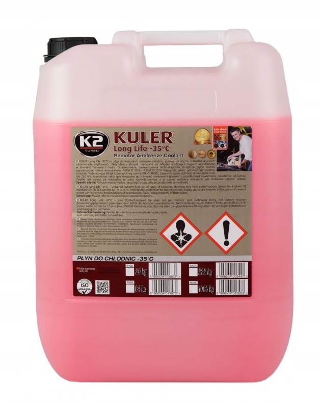 K2 KULER -35°C охолоджуюча рідина червоний 20 кг