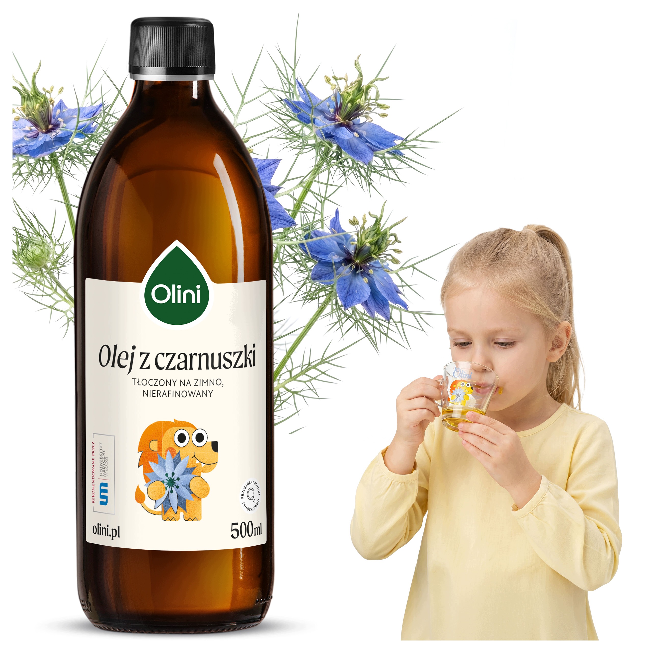 Olej z černého kmínu pro děti Olini 500 ml imunita pro děti