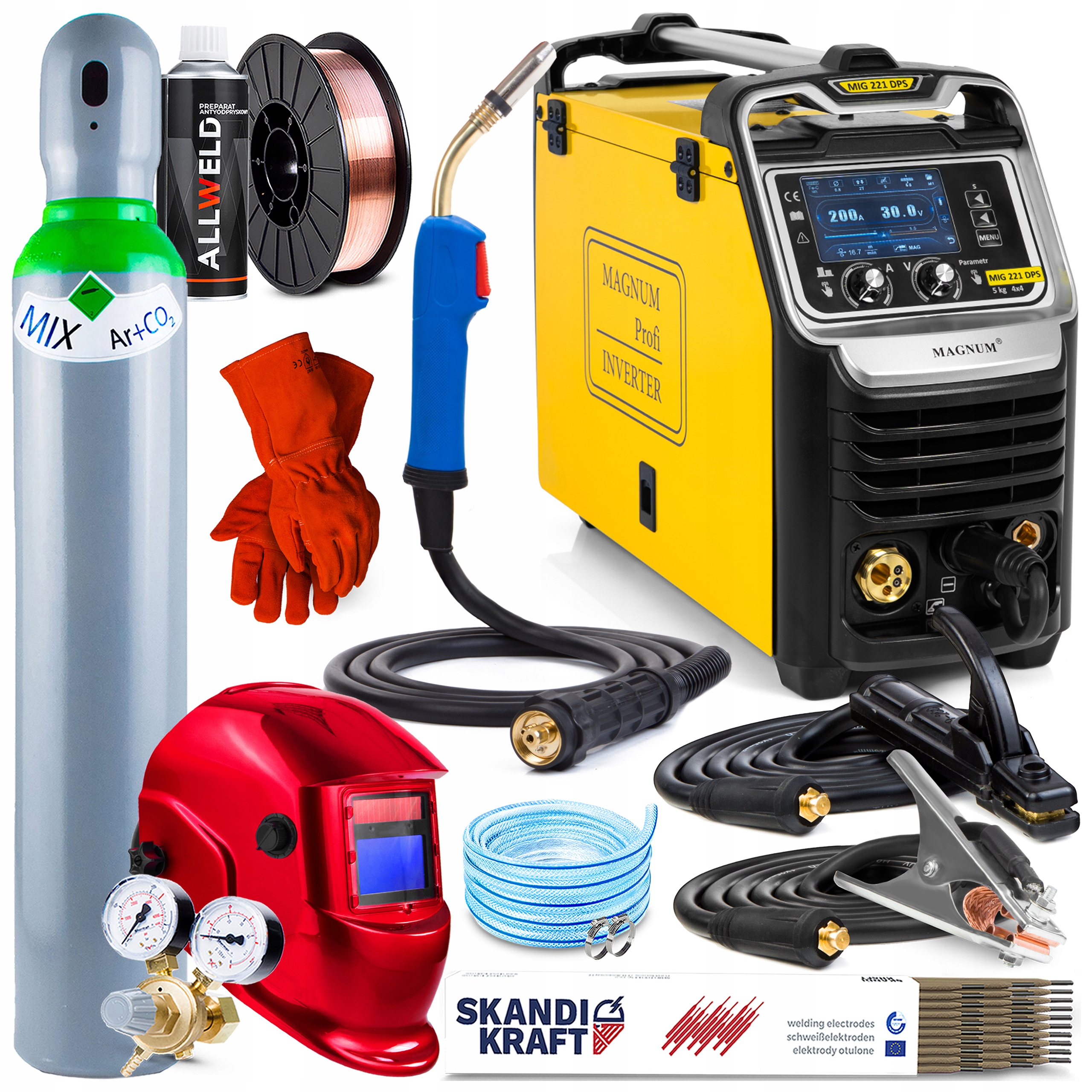 Svařovací Stroj Migomat Magnum Mig 221 Dual Puls Synergie 4X4 Mma Tig Alu 200A