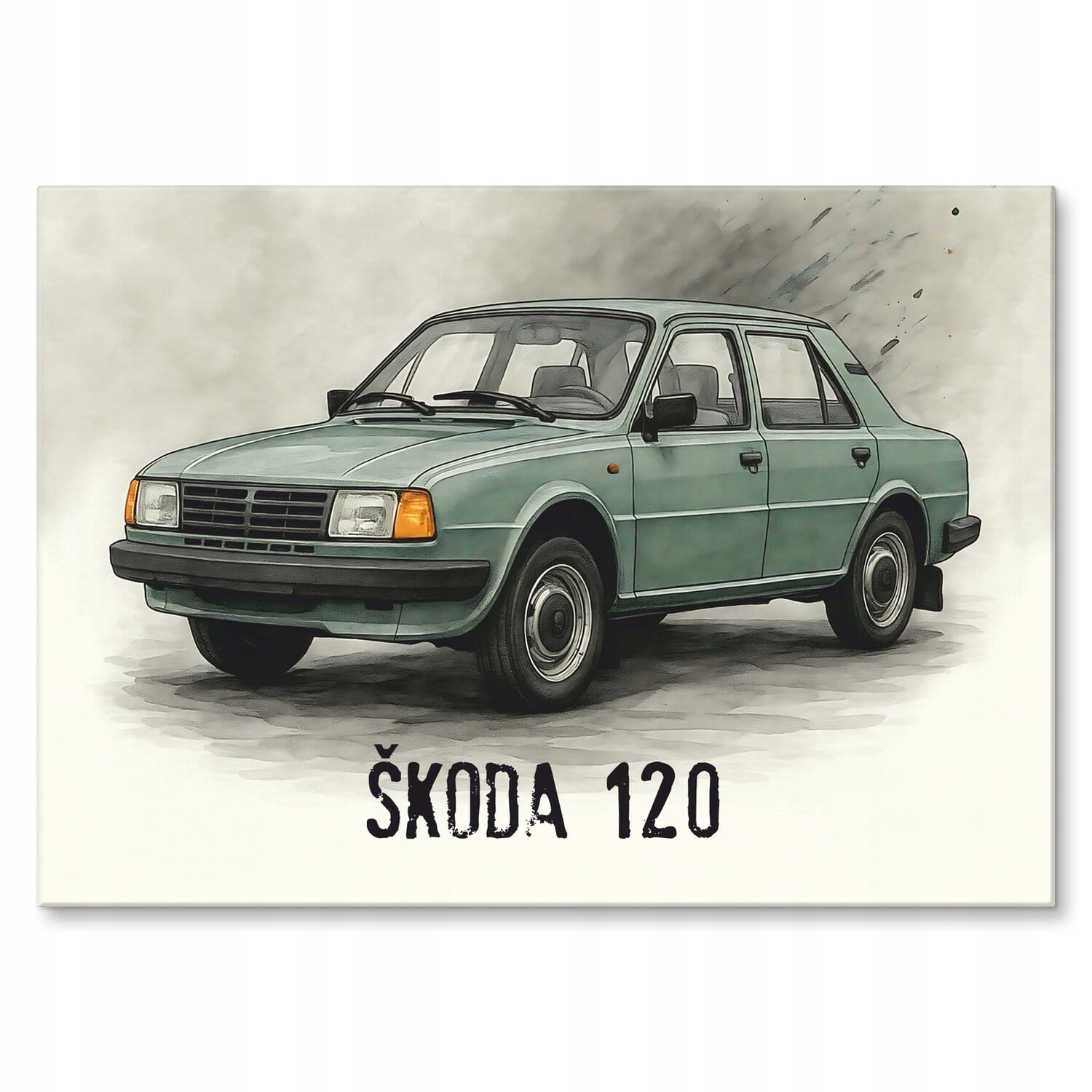 Velký plakát na zeď, štítek, dekorace, plech do garáže Škoda 120