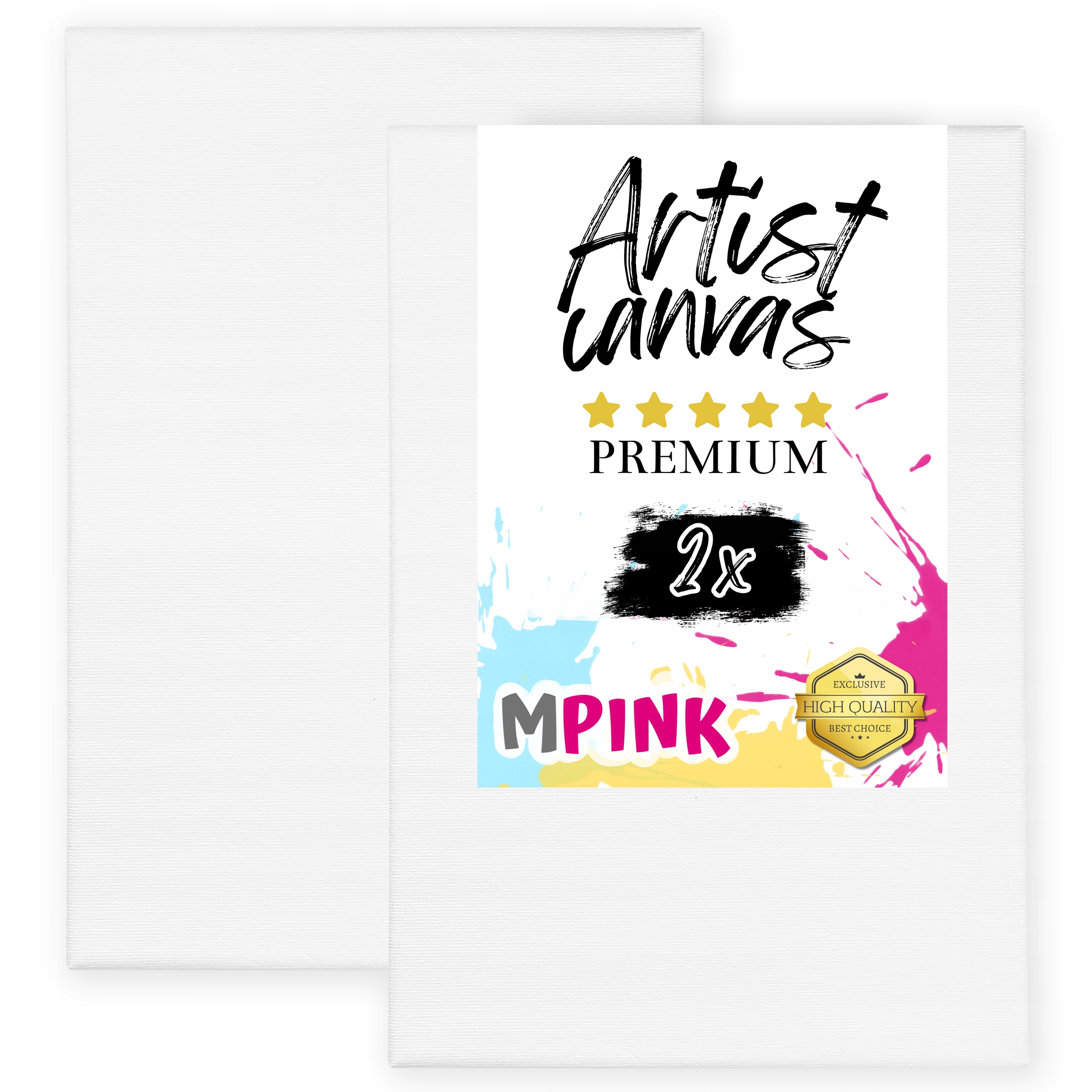 Sada 2 x Malířské Plátno 80 x 100 cm Bílé plátno Ideální pro malování