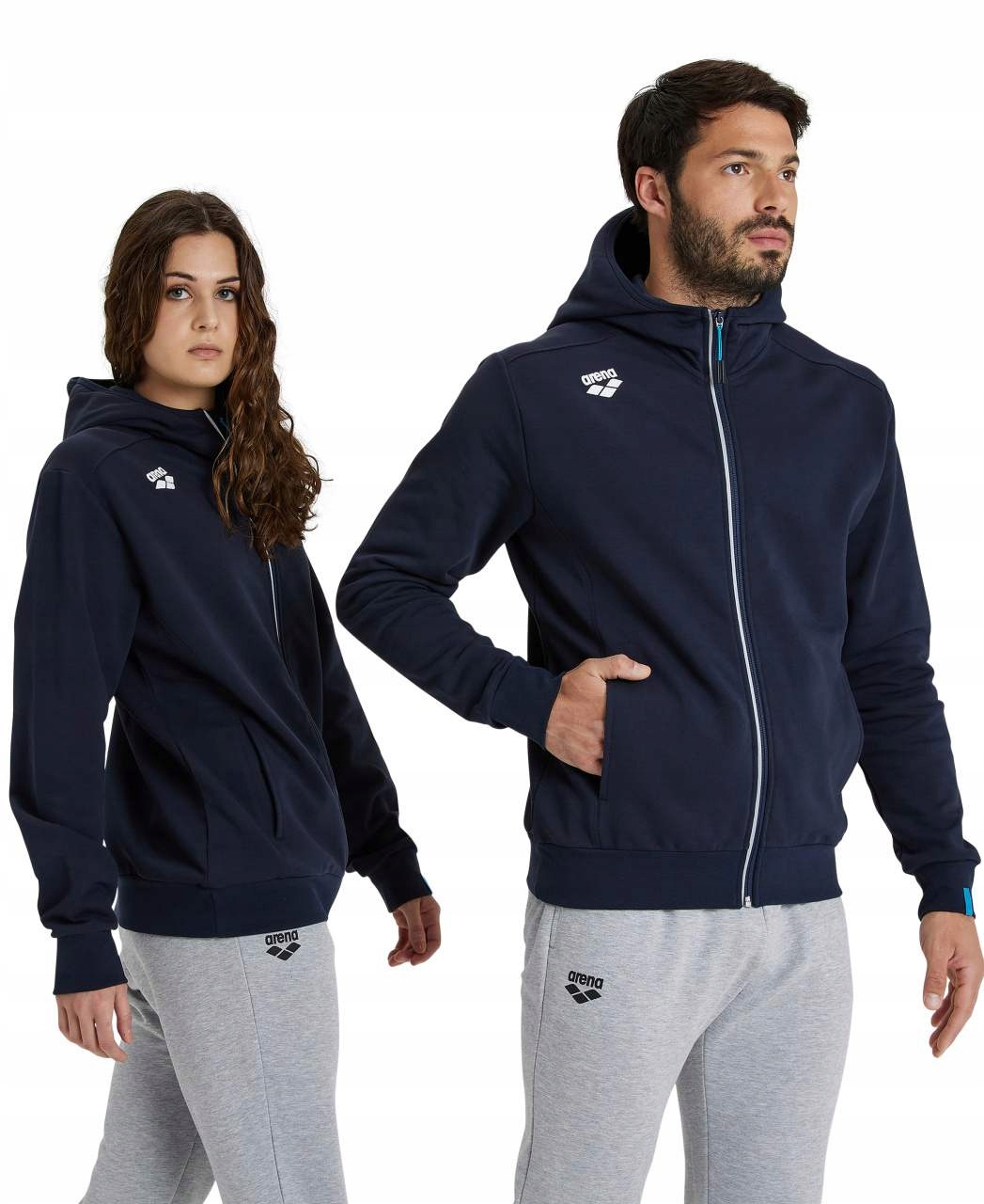 Rozepínací mikina s kapucí Arena Team Hooded Jacket Panel Navy vel. S
