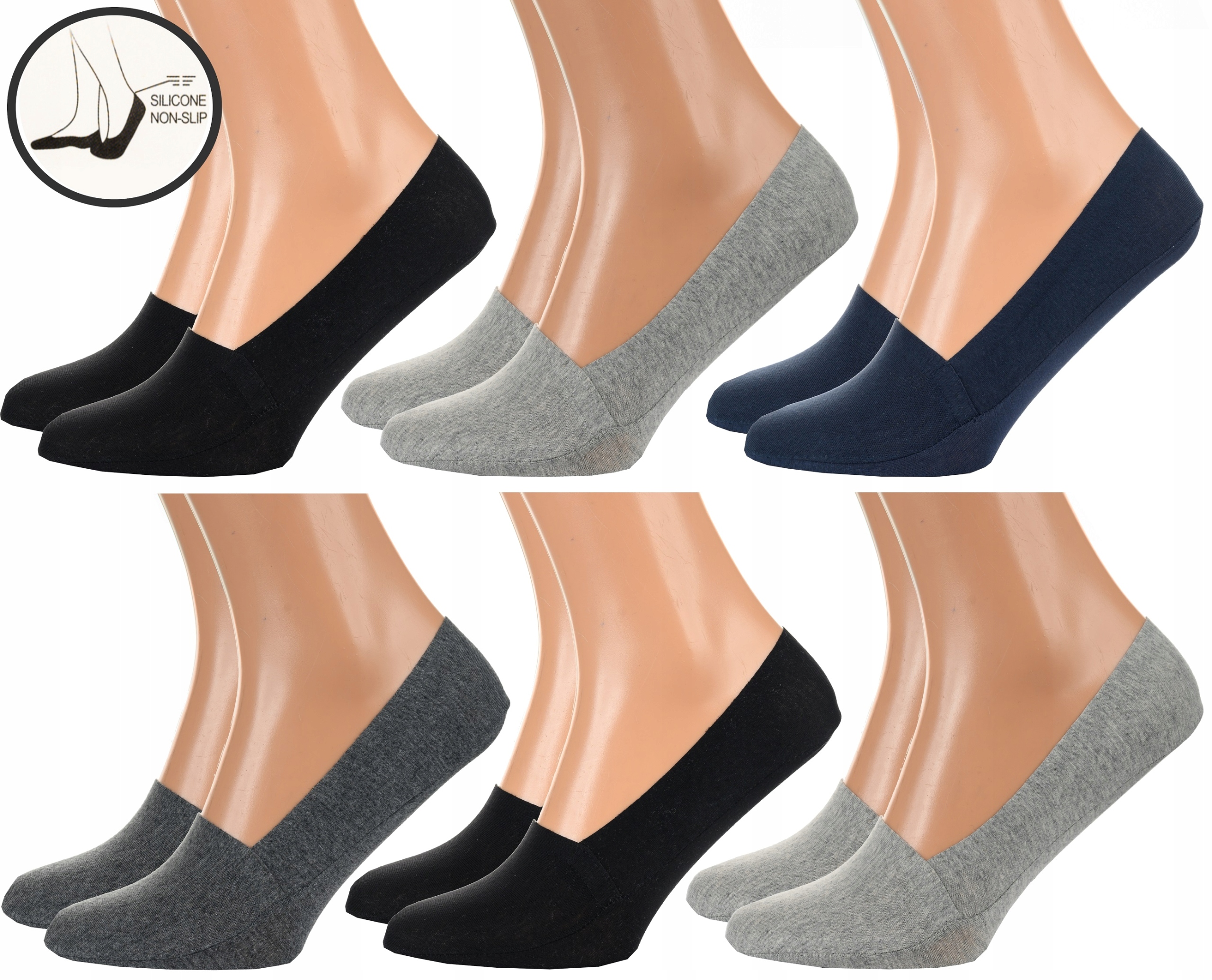 

6x Męskie Stopki skarpety Mokasyny Niskie Krótkie