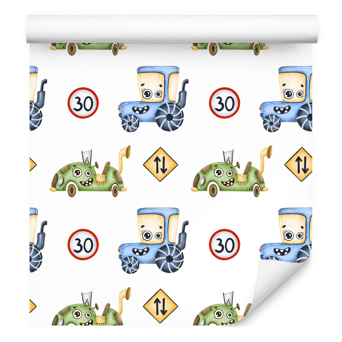 Tapeta pro chlapce Vozidla Traktory Komiks Znaky