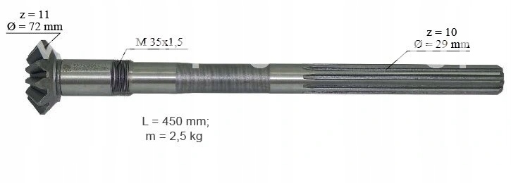 WAŁEK PÓŁOŚ DŁUGA POZIOMA NAPĘDU MTZ BELARUS