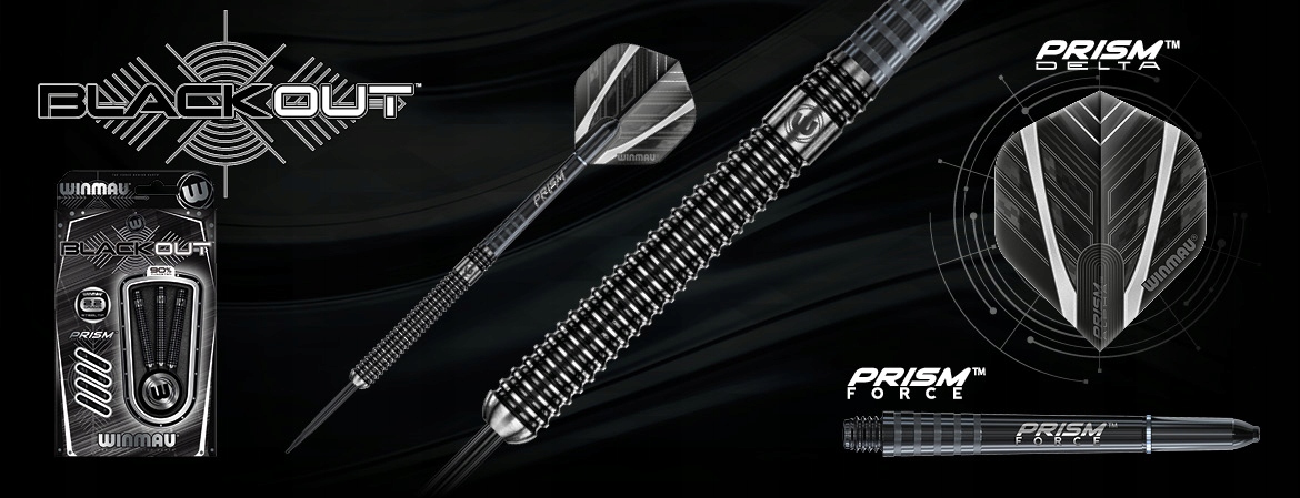 LOTKI RZUTKI DART WINMAU BLACKOUT 24G 90% WOLFRAM Marka Winmau