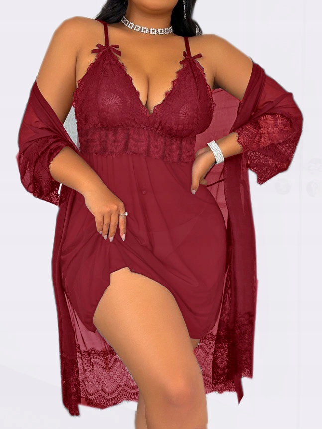 Sexy tričko noční Krajkové plus Župan Tyl jako Dárek 44-50) 44 XXL