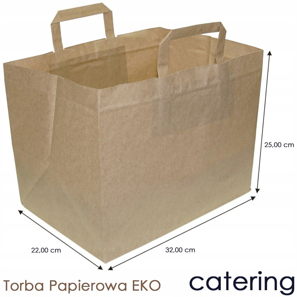 

Torba papierowa Eko na Catering 320x220x250 250szt