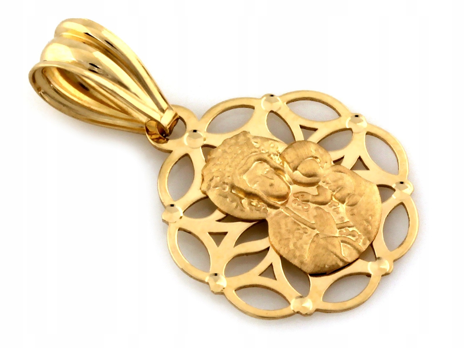 Zlatý medailonek 585 s Pannou Marií Čenstochovskou, váha 0.69 g jako dárek