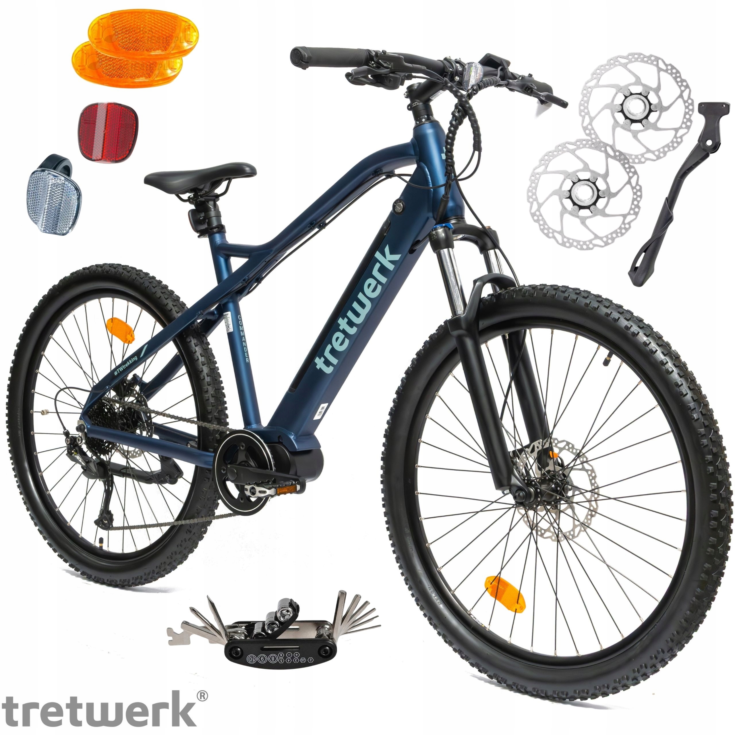 Rower Elektryczny Damski Męski Górski Koła 27,5" Mtb Shimano LCD 250W Amory