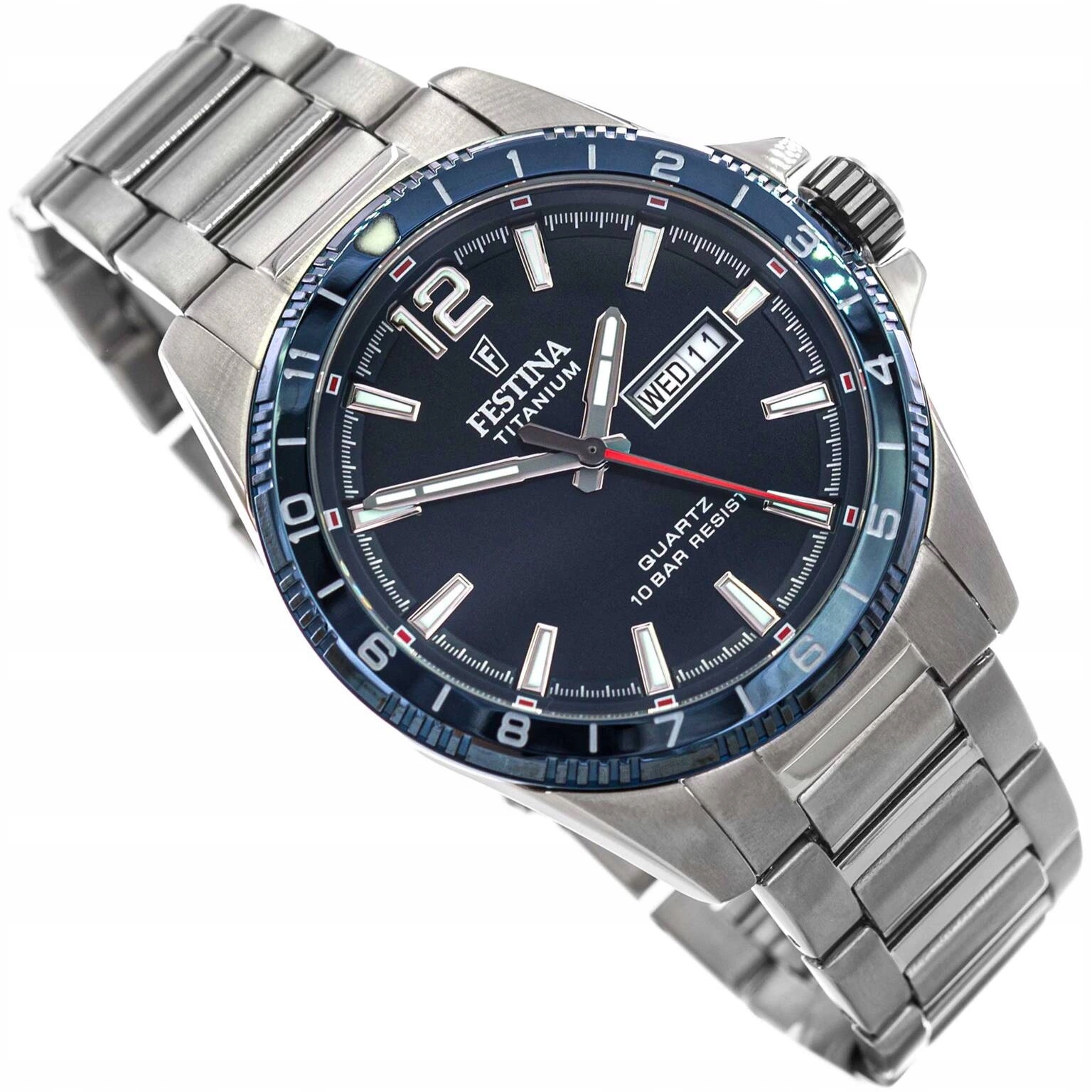 Pánské Hodinky Festina F20698/2 Titanium Date Na Náramku Titan Datumovka