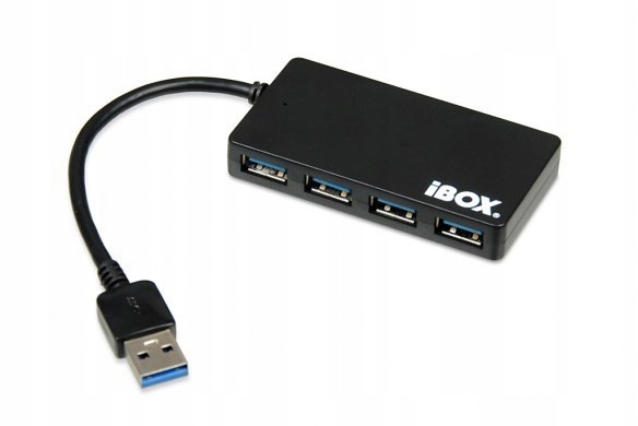 Hub Ibox Usb 3.0 Czarny 4-PORTY, Slim IUH3F56 (4x Usb 3.0 kolor czarny)