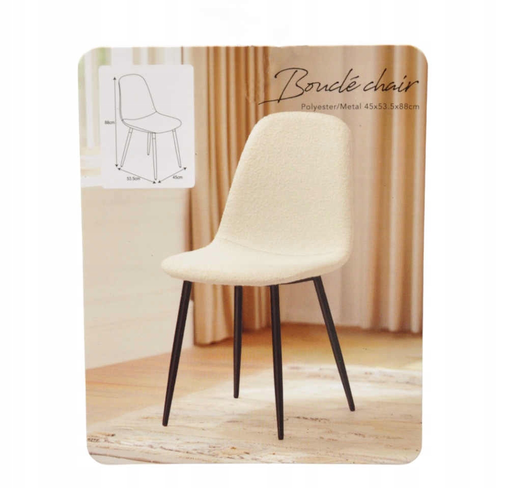 Sada 4 Stoličiek, Čalúnená Stolička Do Obývačky Boucle Béžová