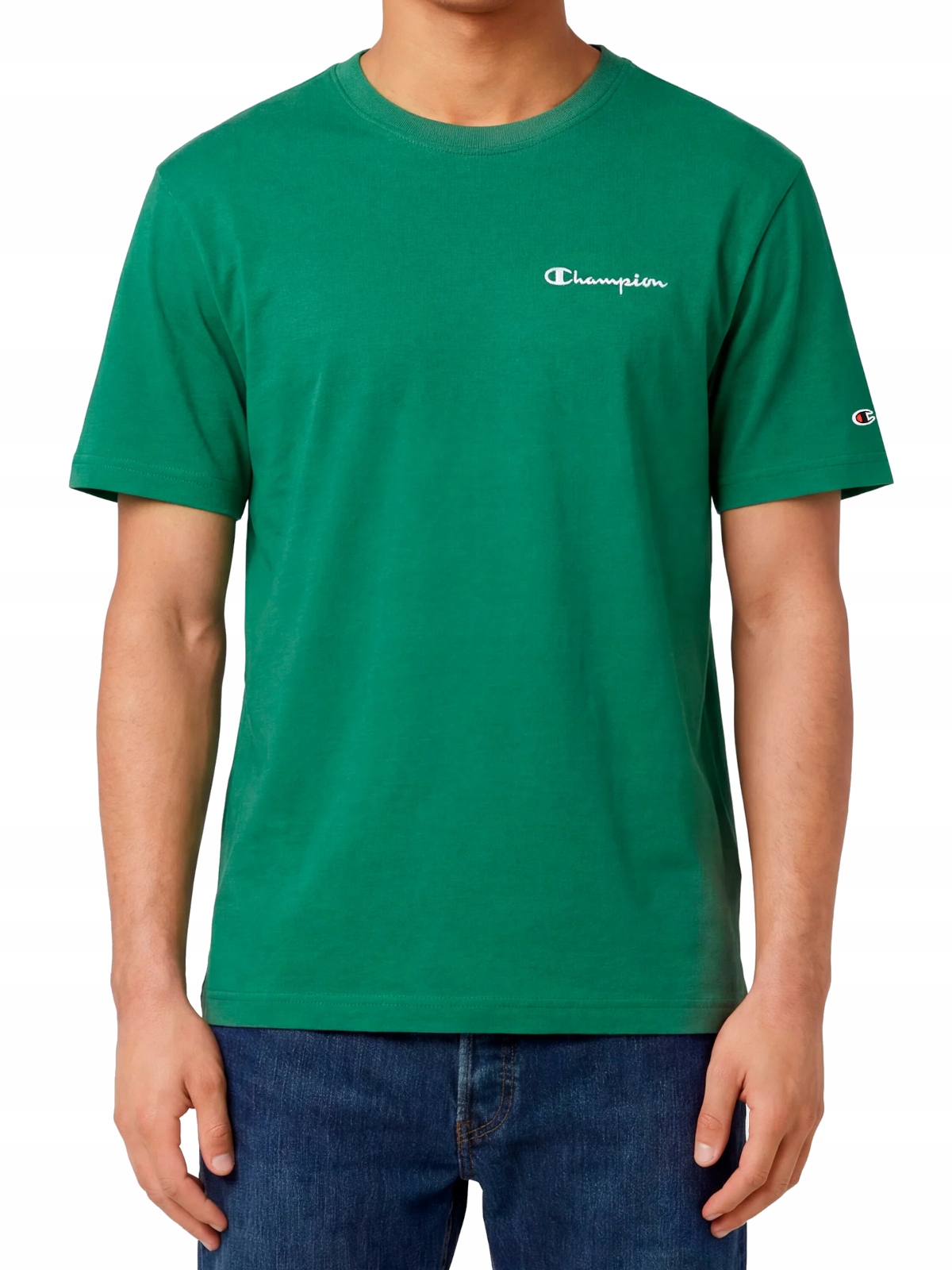 Tričko pánské Champion 221798-GS108 bavlněné sportovní zelené tričko XL