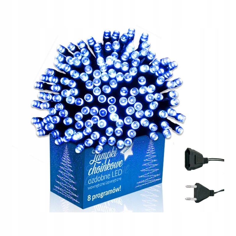 

Lampki Choinkowe Świąteczne Niebieskie 300 Led