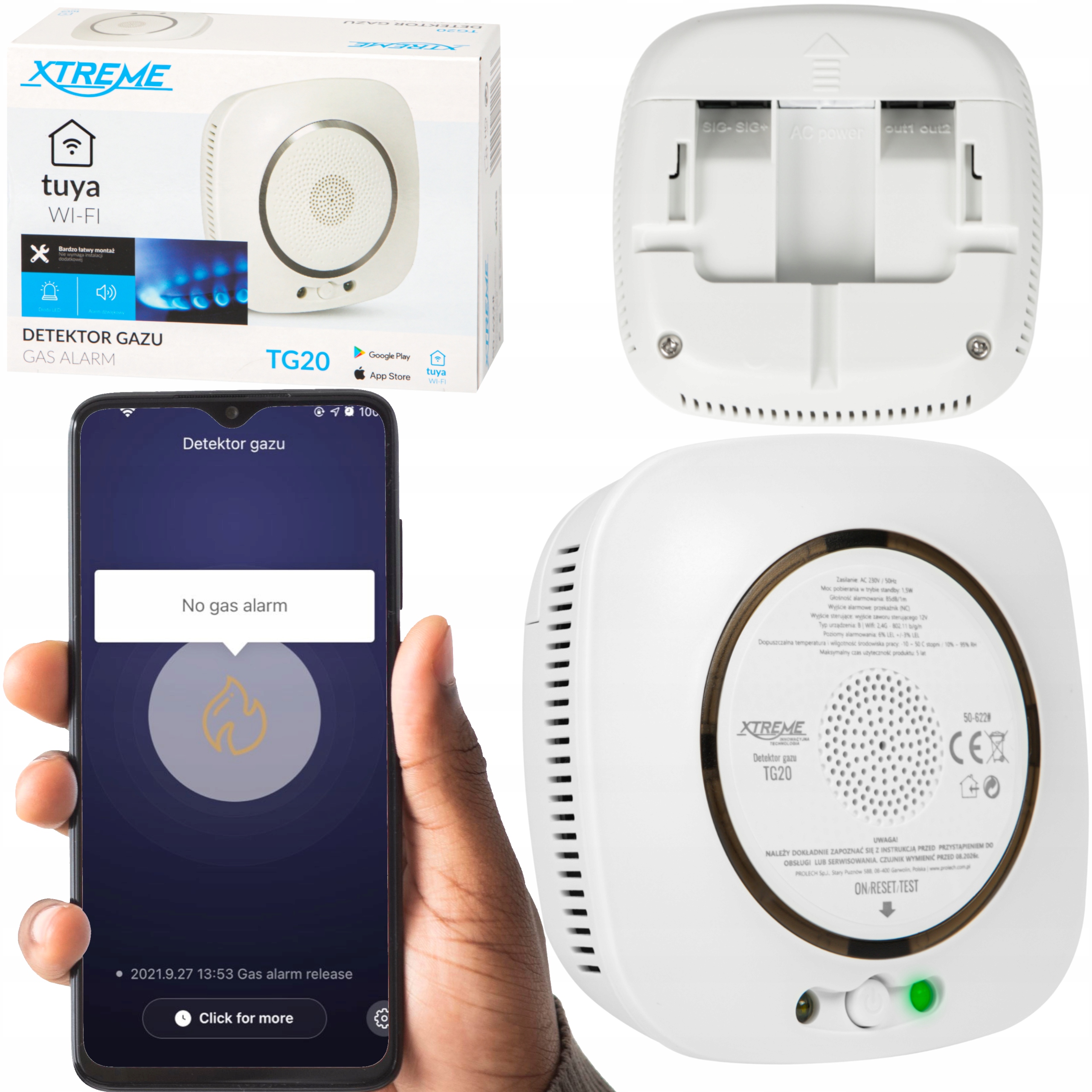 

Detektor czujnik gazu Xtreme smart Tuya Wifi