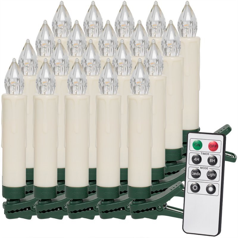 Vánoční Osvětlení 20 Led Pilot, Žluté světlo, spony na baterie
