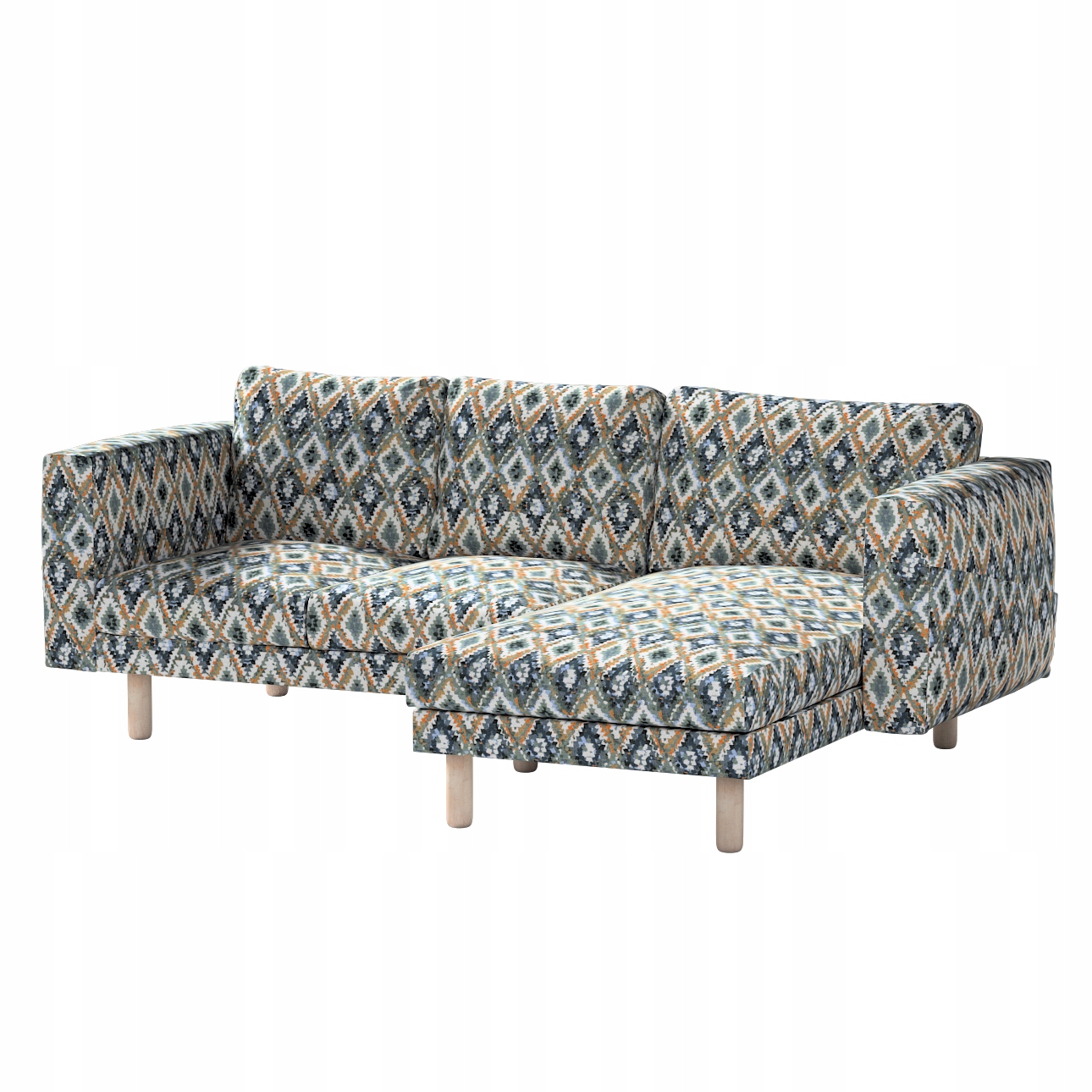 Potah na 3-místnou pohovku Norsborg s lehátkem Ikea zelený
