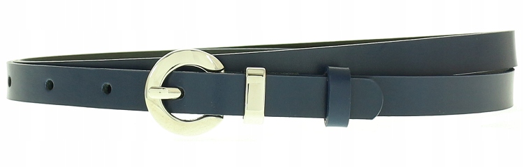 

Damski Pasek Skórzany 1,4 cm Skóra 100% Granatowy