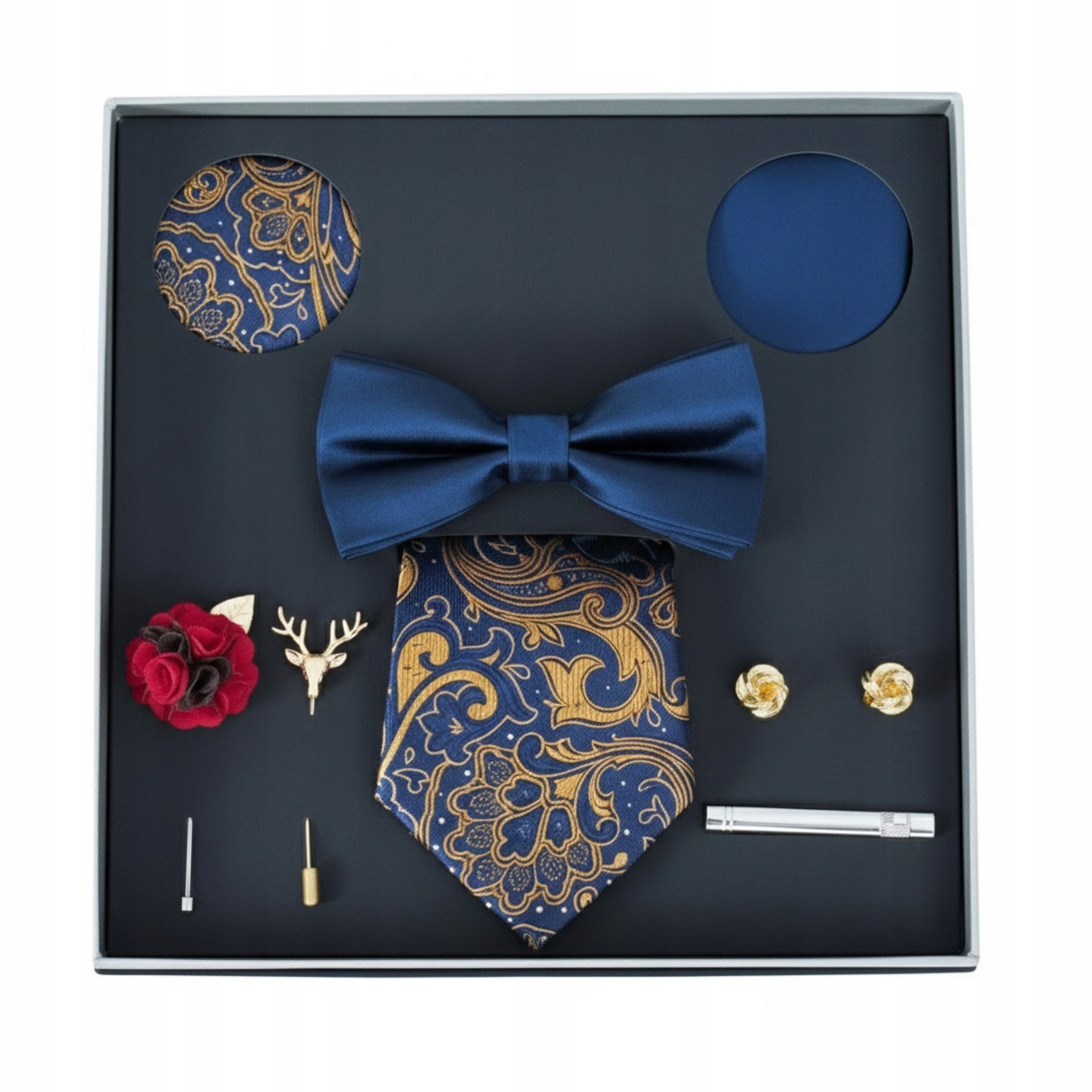 Dárková Sada Kravata Motýlek Brože Sponky A Kapesníčky Dárek Mikuláš