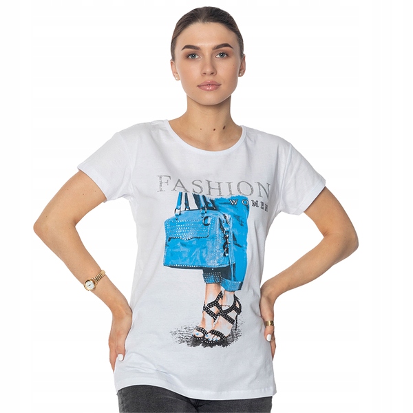 

Codo/fashion White Biała Damska Koszulka L - 40