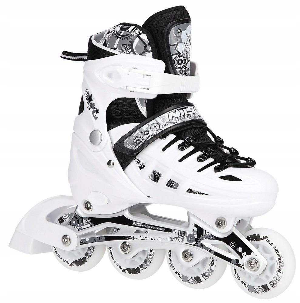 Brusle 2V1 Bílé Nils Extreme 4v1 NH10905 Kolečka Led Vel. M (35-38) Brusle Na Led