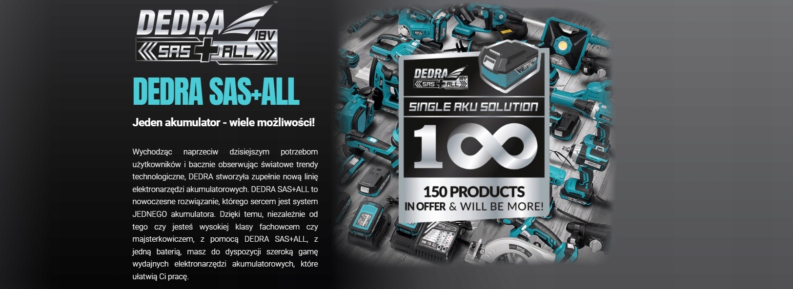 DEDRA KLUCZ UDAROWY AKUMULATOROWY SAS+ALL 1/2" 18V 350Nm Marka Dedra