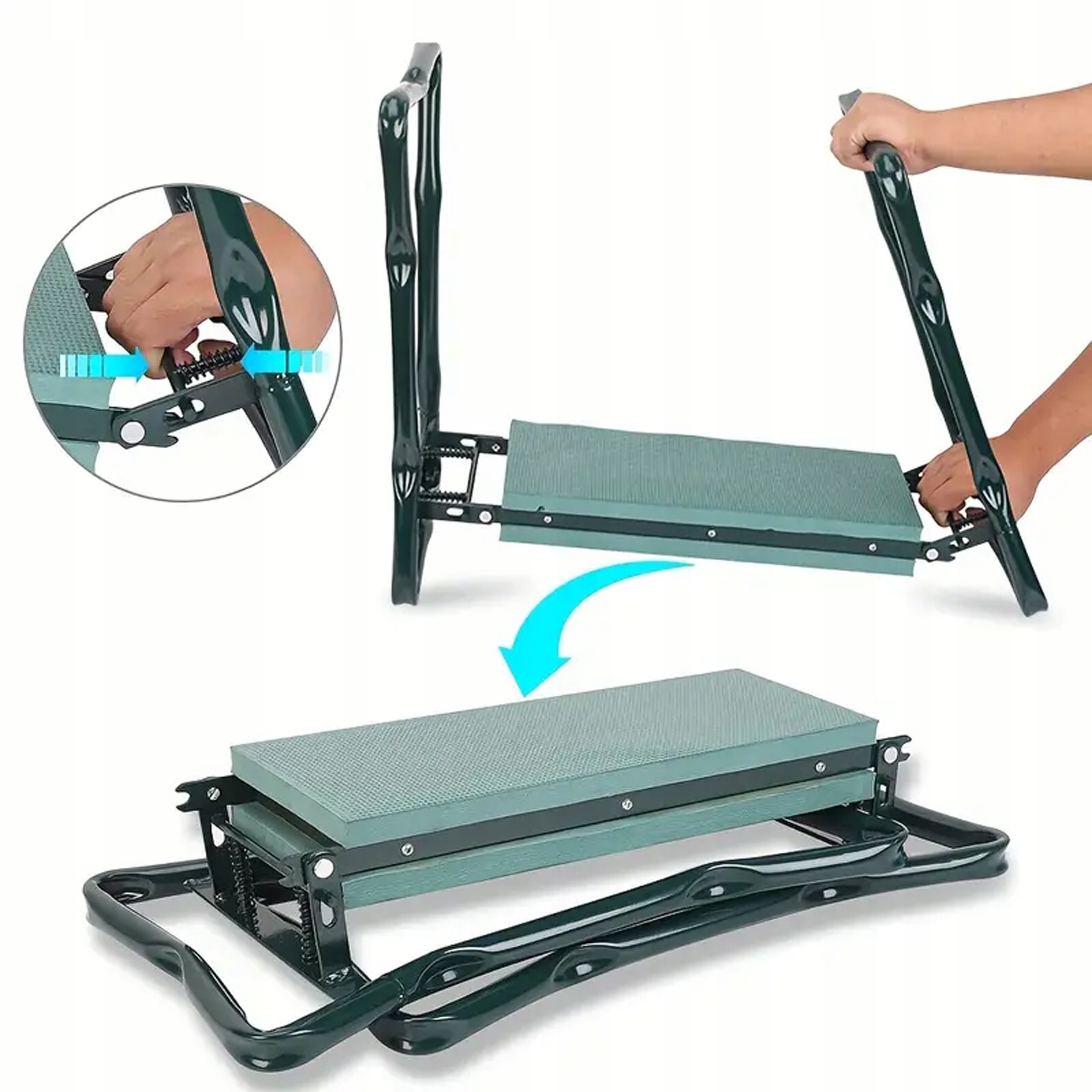 KLĘCZNIK TABORET OGRODOWY SKŁADANY KRZESŁO STOŁEK 3w1 + 2 x PRZYBORNIK EAN (GTIN) 5905753739410