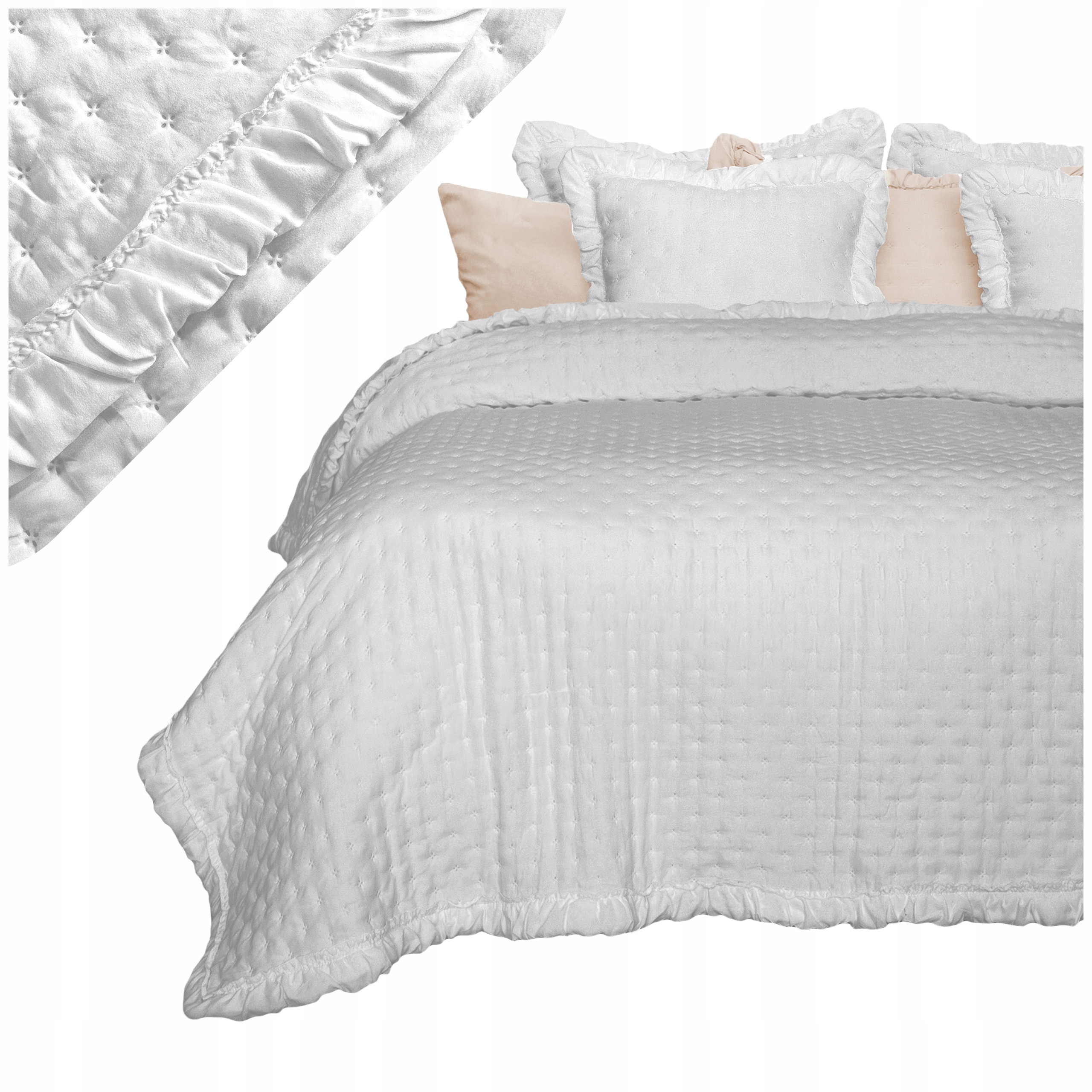 Přehoz na postel gauč prošívaná pohovka s Volánkem 170x210 výběr barev