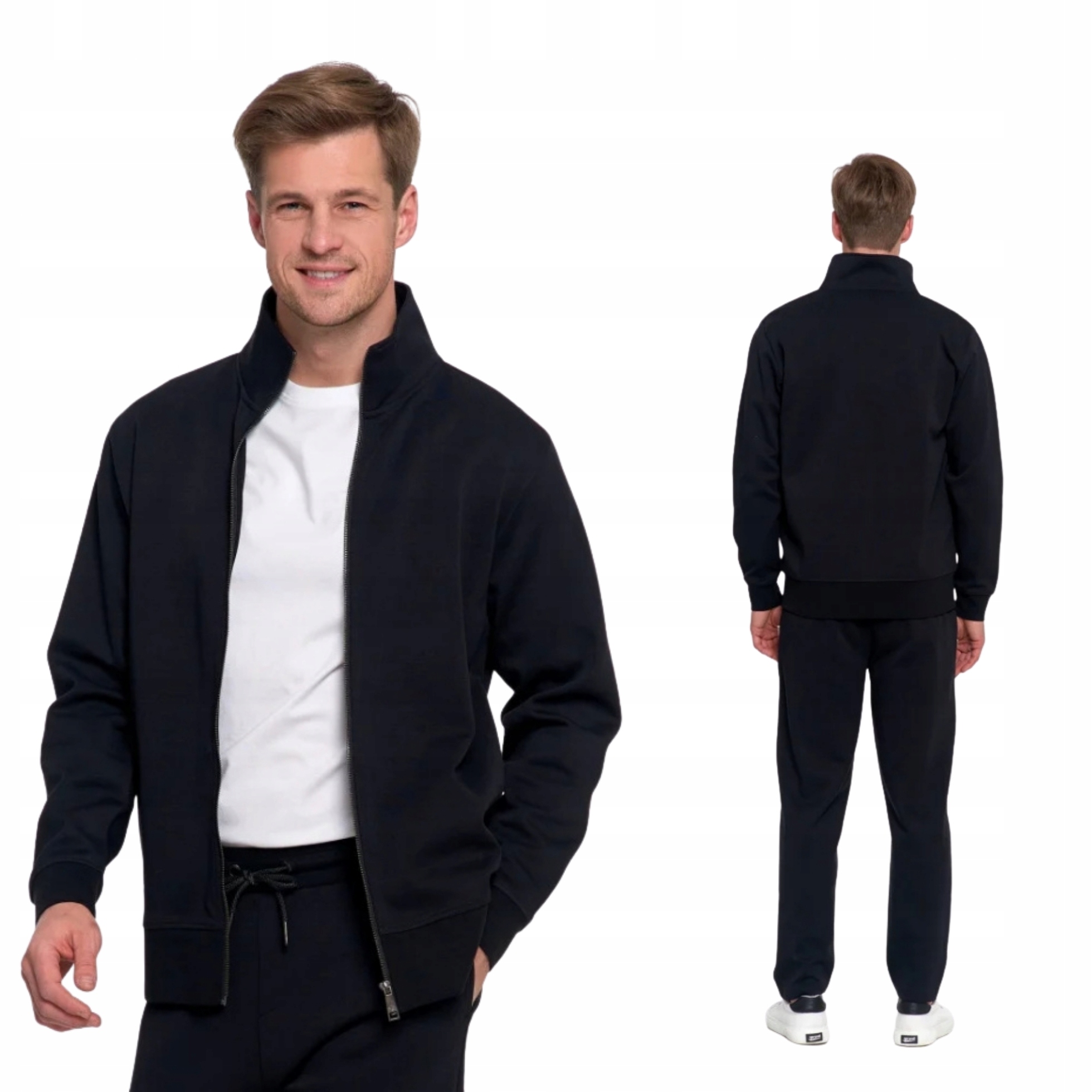 Bluza męska dresowa ze stójką zapinana na zamek gładka Moraj 3XL